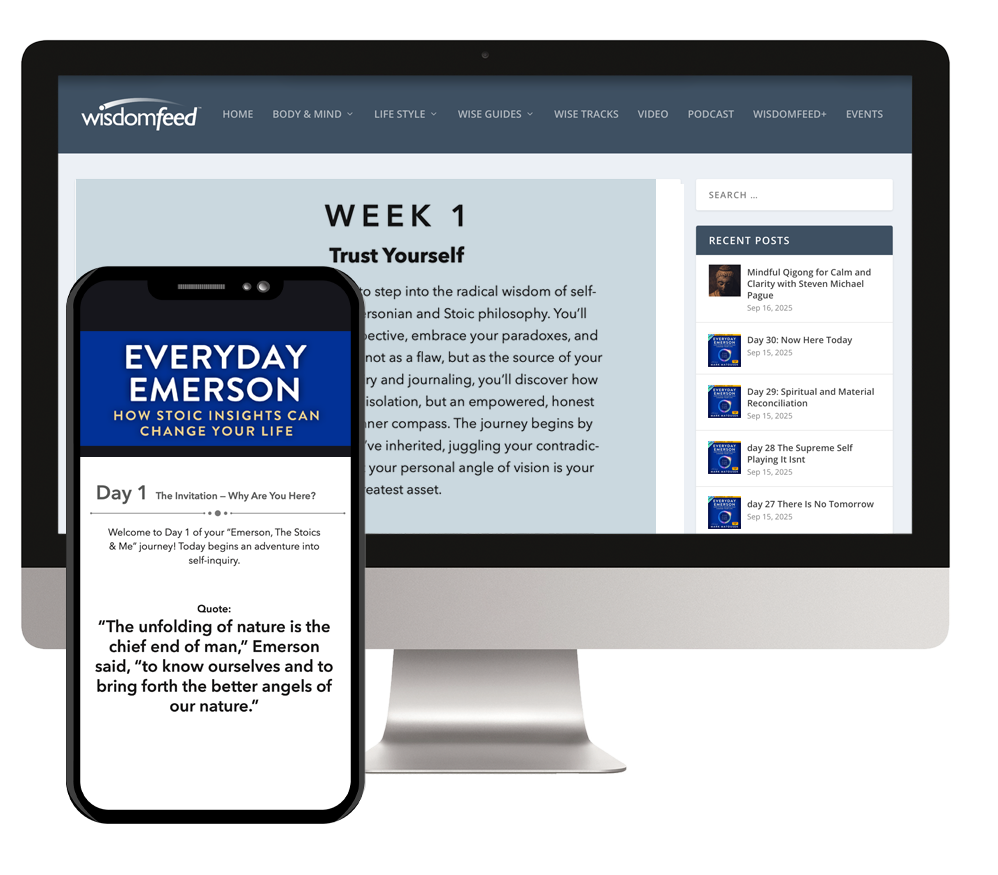 The Essential Emerson: Journal and Self Study Course Stoic Lessons for a Better Life with Mark Matousek